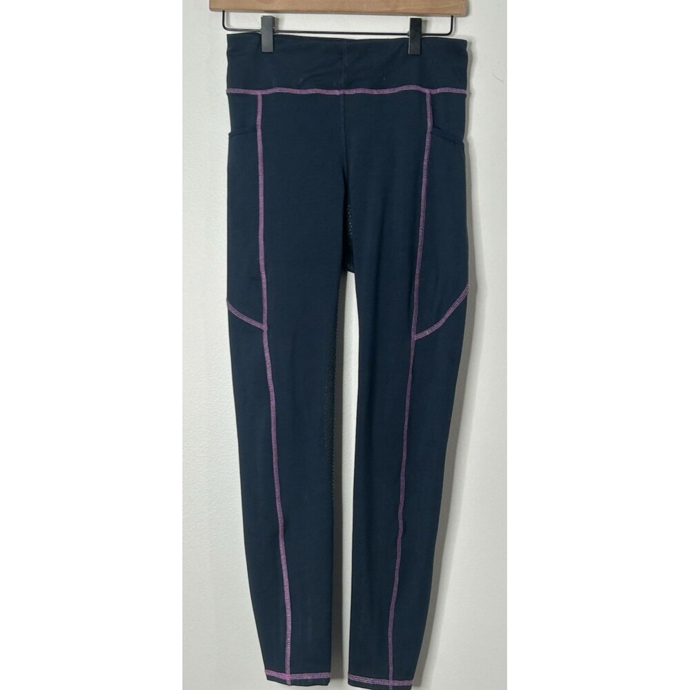 Riding Sport Dover Saddlery Leggings Navy Blue Medium Made in India Equestrian - Picture 6 of 6